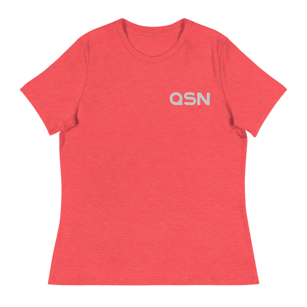 QSN Women's Embroidered Relaxed T-Shirt - White Logo